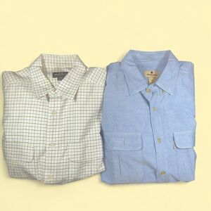 Lot of 2 Woolrich Men's Long Sleeve Button-Down Shirts Classic Fit XL Chamois